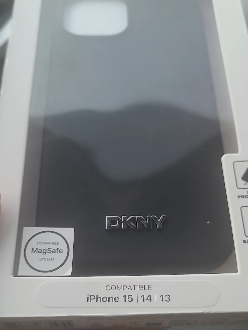 DKNY Black iPhone Case with Subtle Logo - MagSafe Compatible